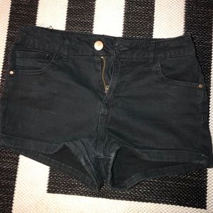 Black High-rise Shorts